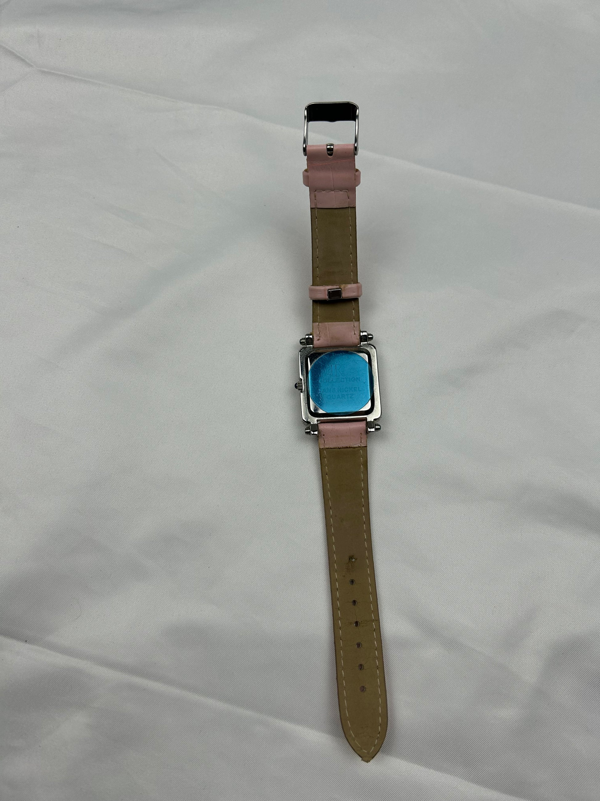 Vintage stainless steel pink jewelry watch