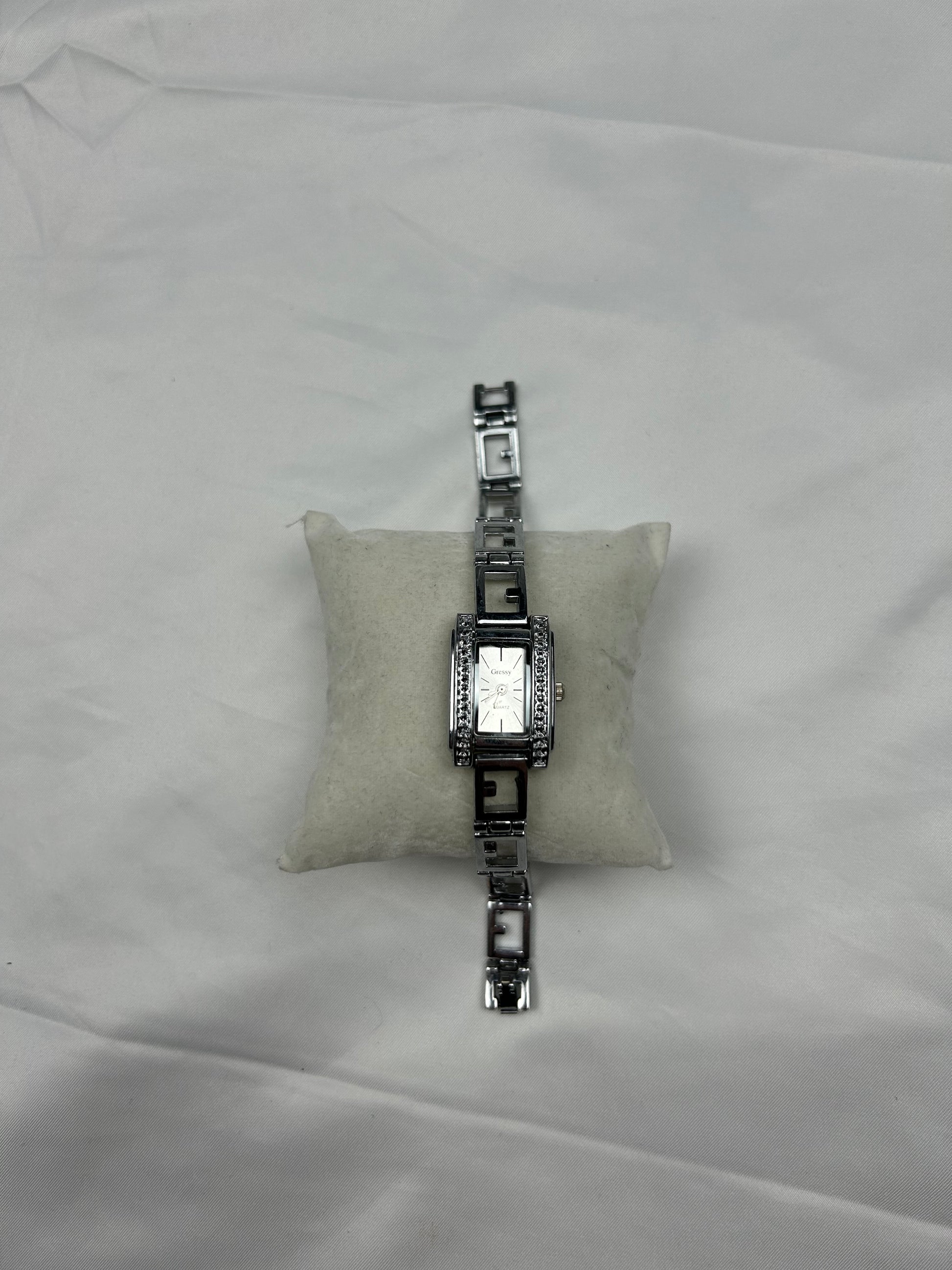 Vintage stainless steel silver jewelry watch