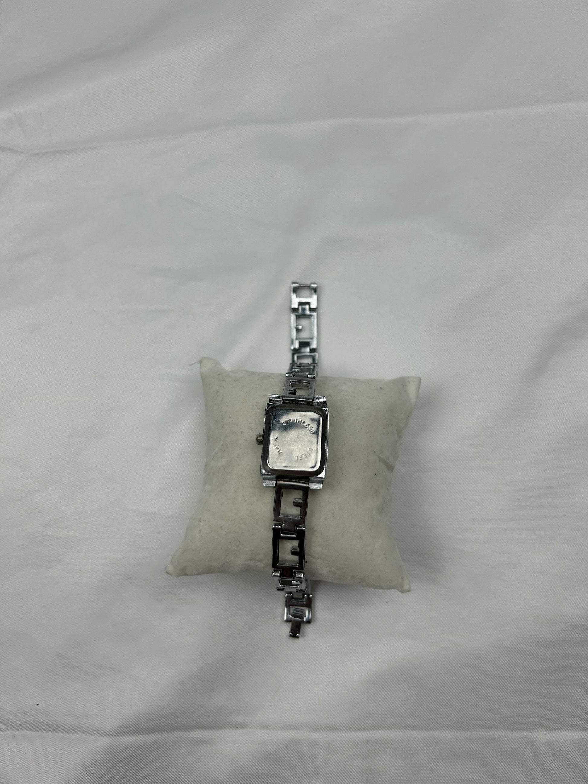 Vintage stainless steel silver jewelry watch