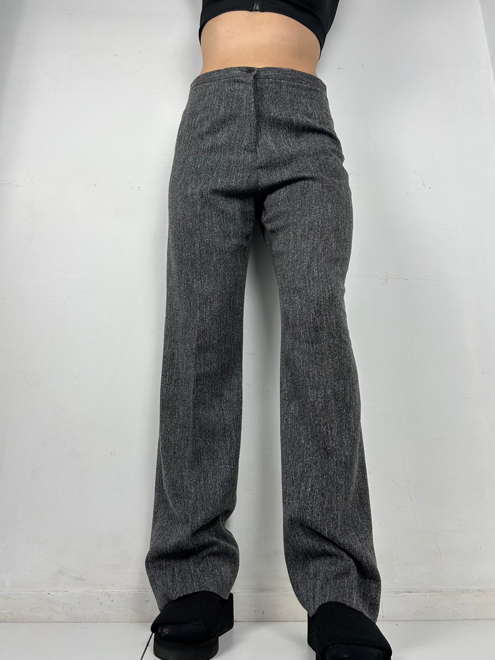 Grey office low waist flare bootcut pants (S/M)