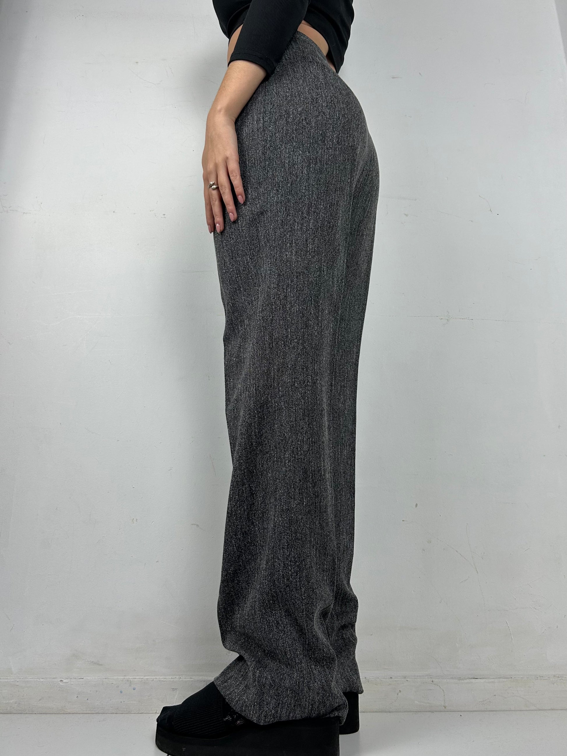 Grey office low waist flare bootcut pants (S/M)