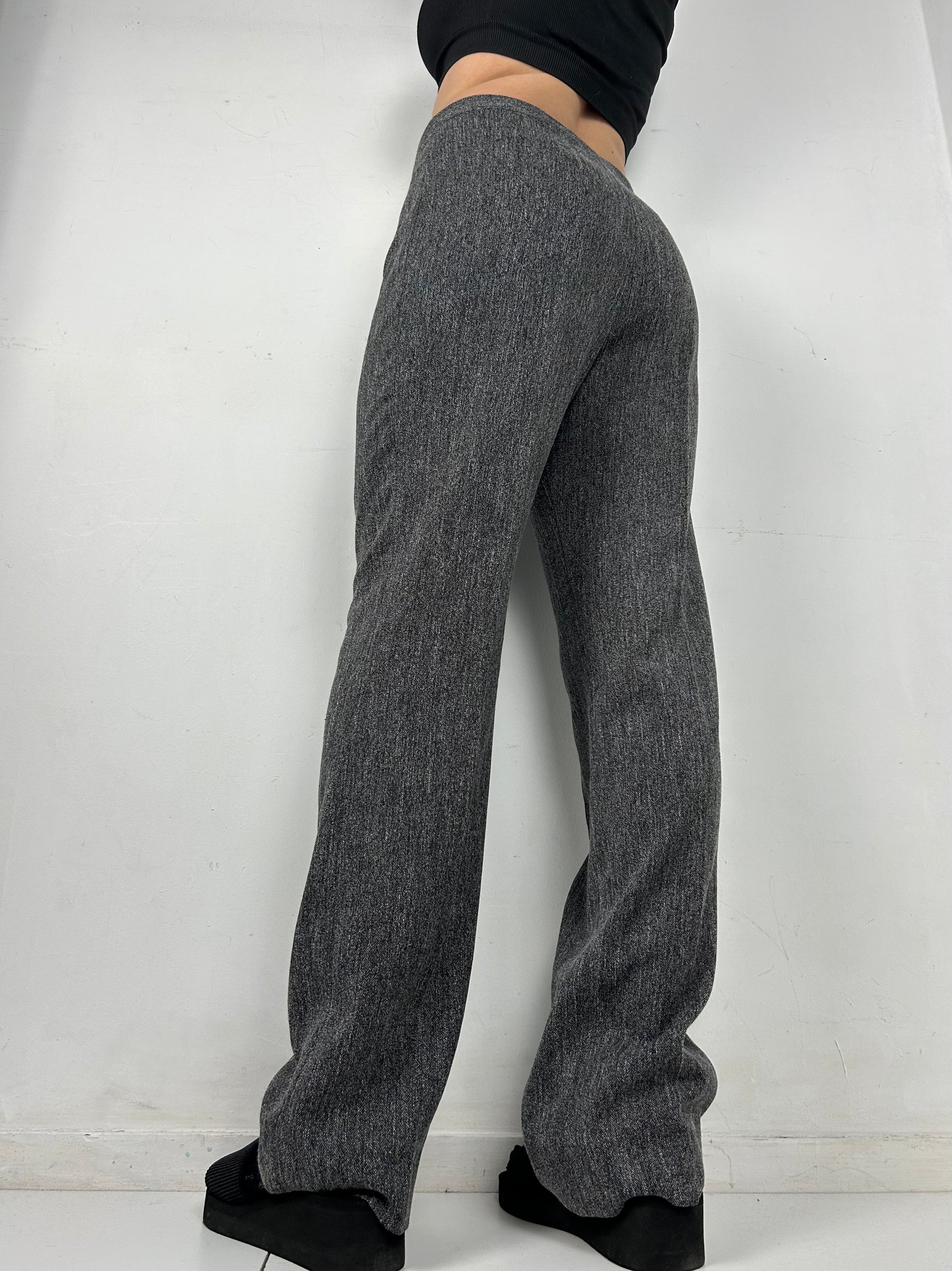 Grey office low waist flare bootcut pants (S/M)