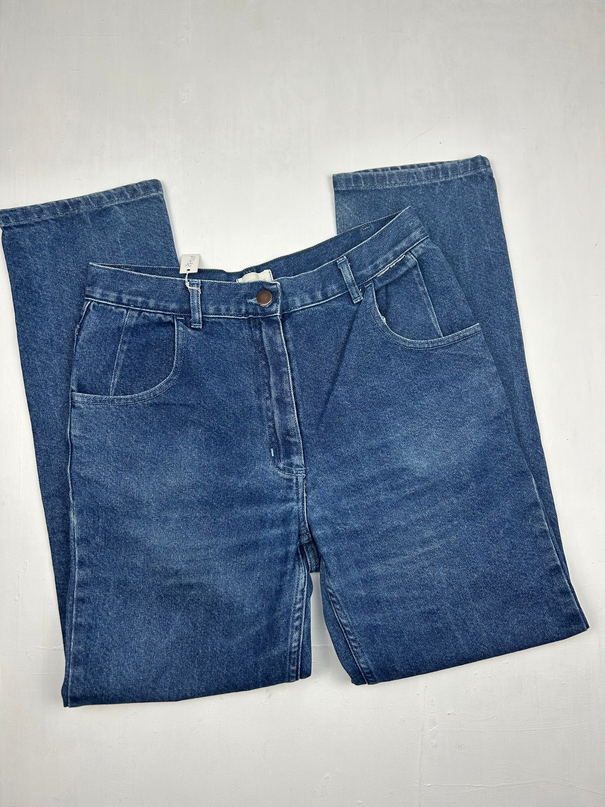 Blue mid waist denim pants (S)