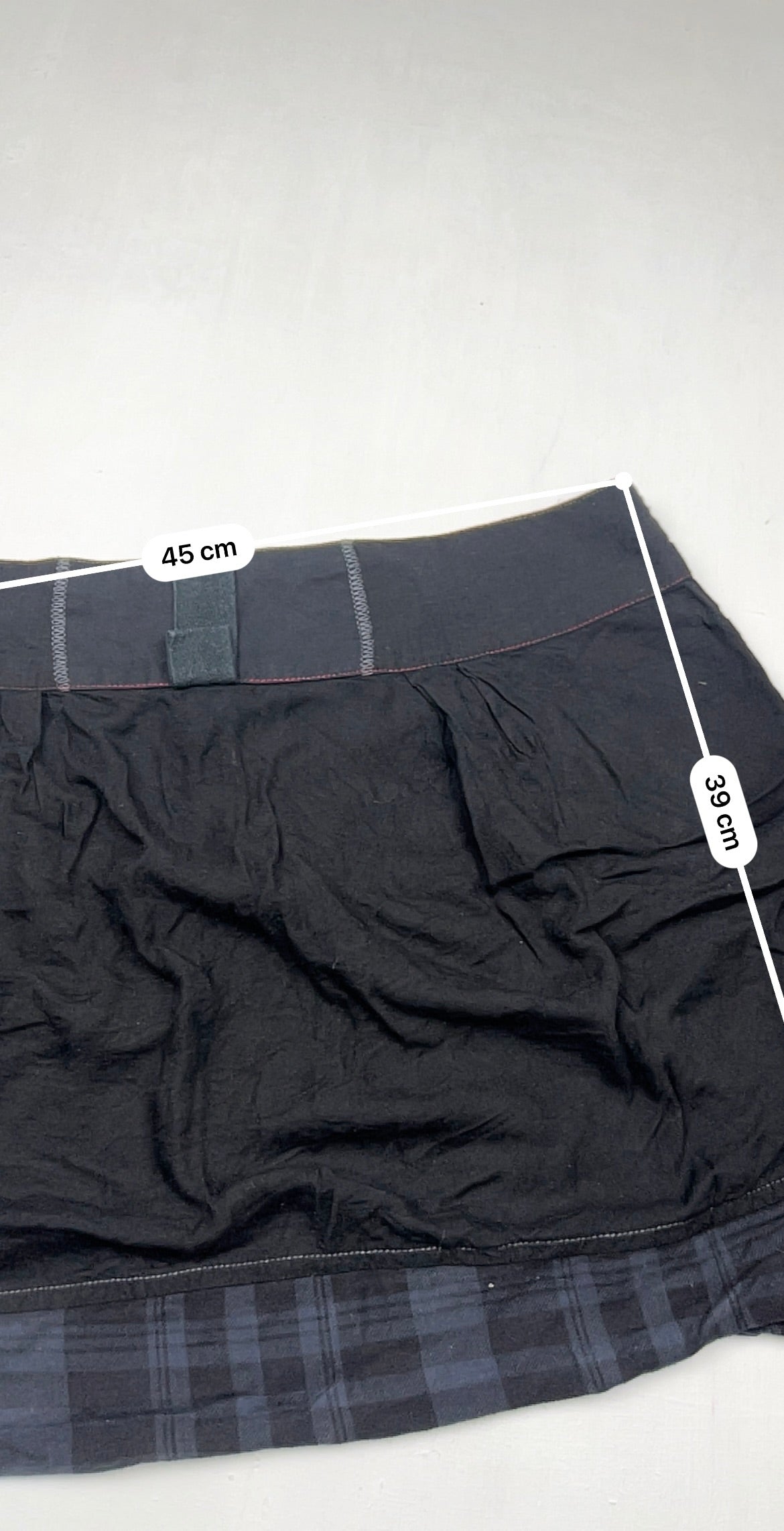 Black cotton low rise mini skirt (XL)