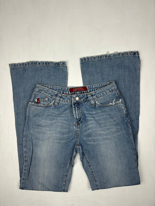 Blue denim low waist bootcut/ flare pants (S)