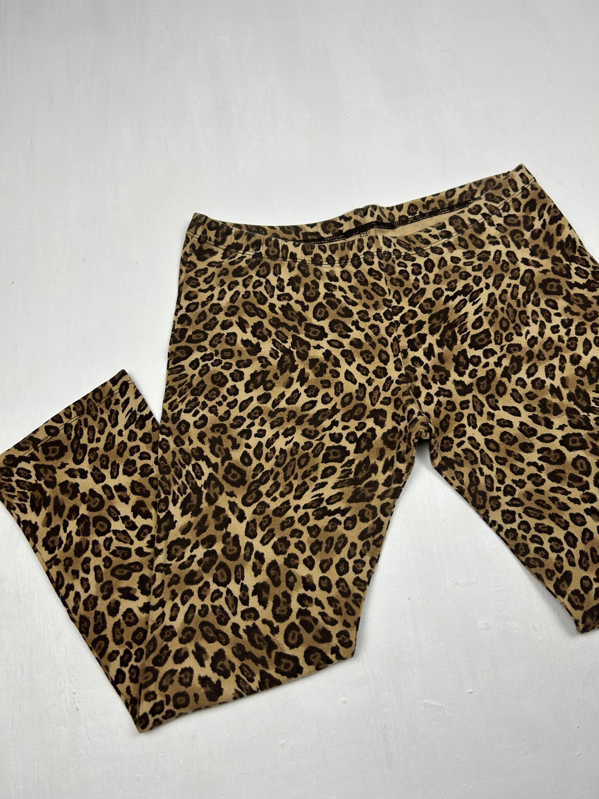 Panther print low waist capris leggings pants (S)