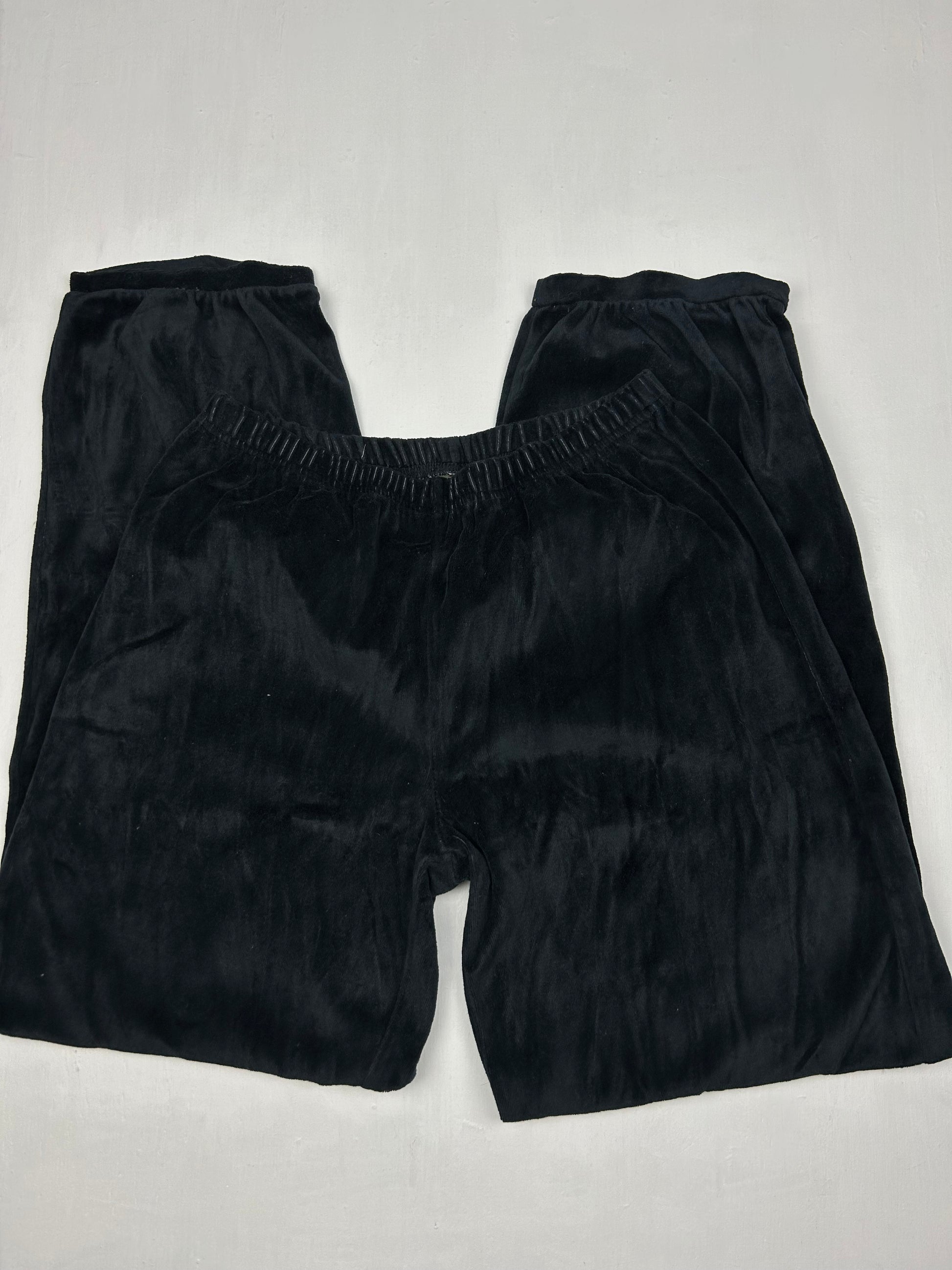 Navy velvet low waist joggers pants (S)