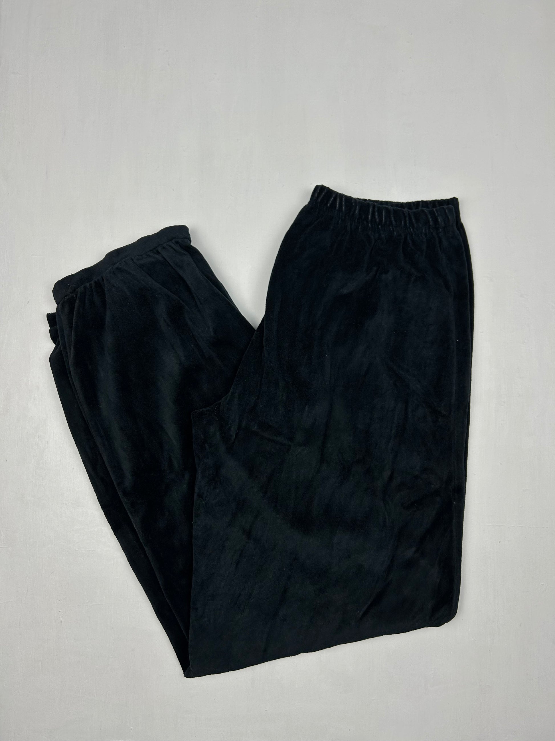 Navy velvet low waist joggers pants (S)