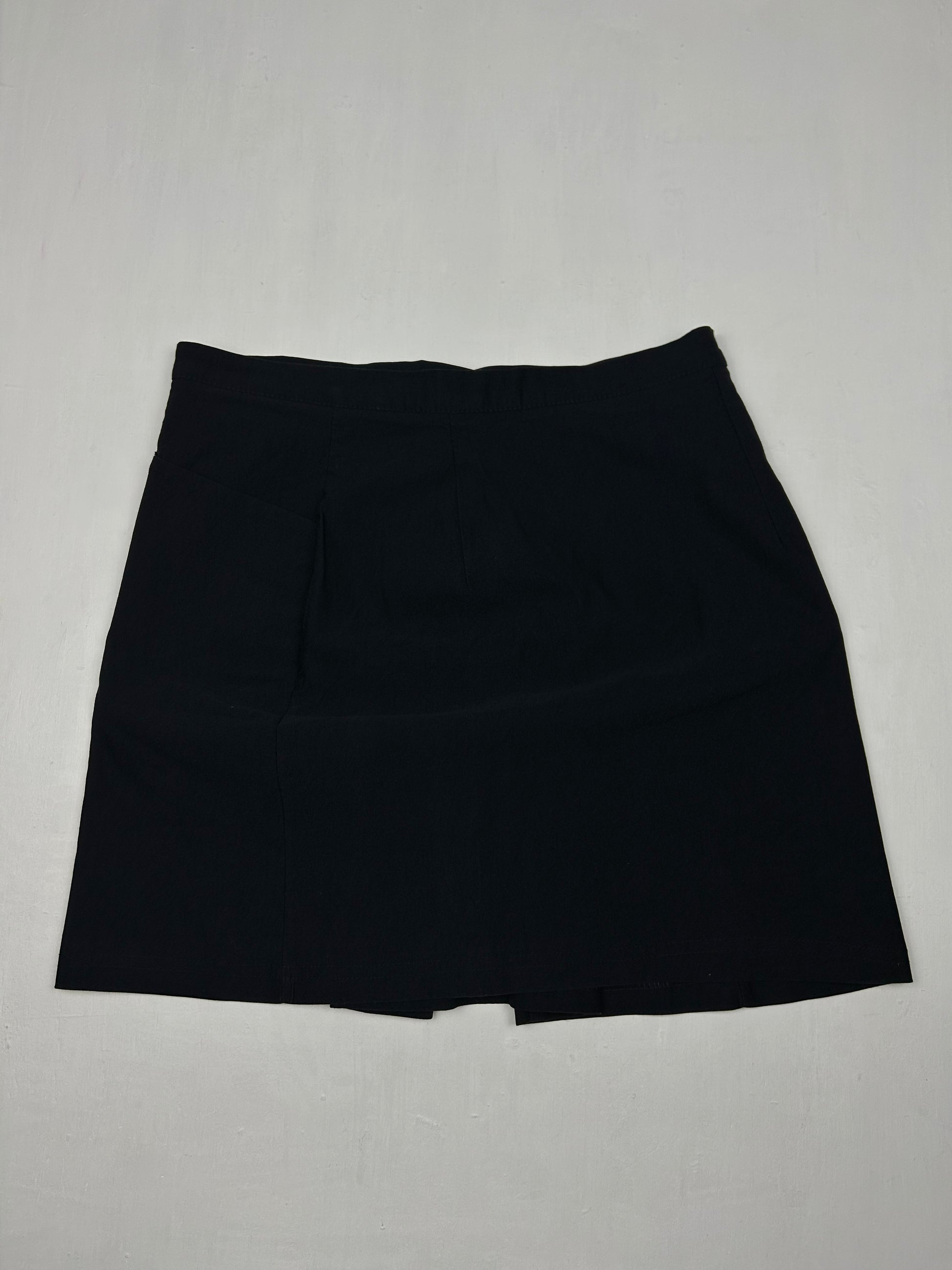 Black low rise office mini skirt (S)