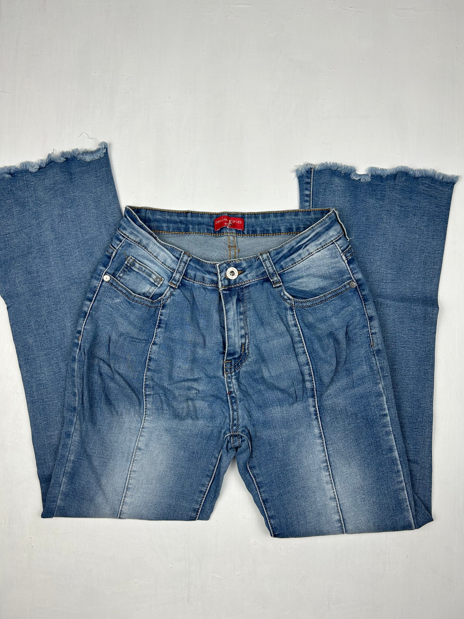 Blue denim mid rise flare/ bootcut pants (XS)