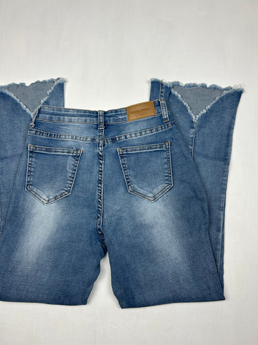 Blue denim mid rise flare/ bootcut pants (XS)