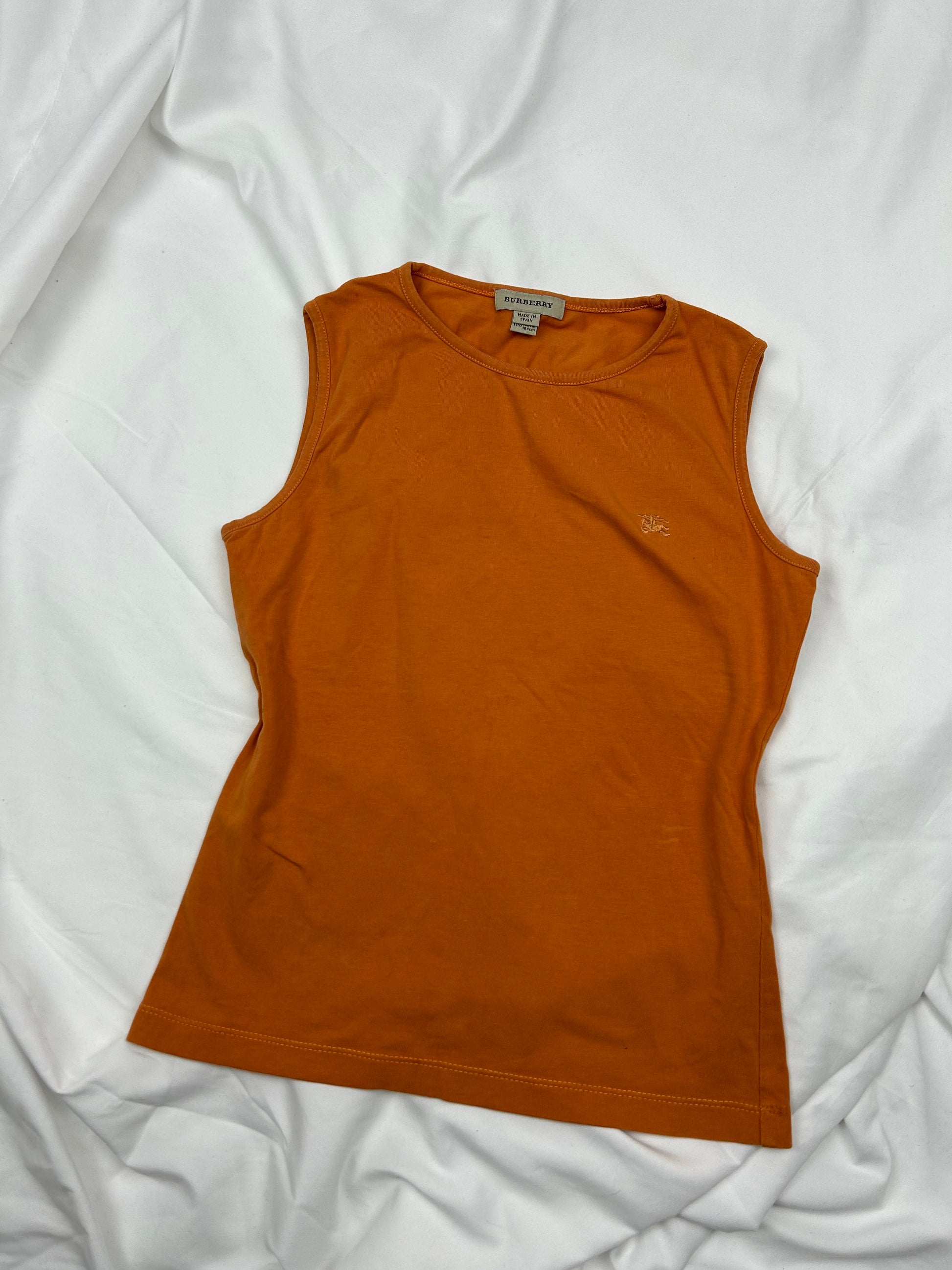 Orange logo stretchy tank top (S)