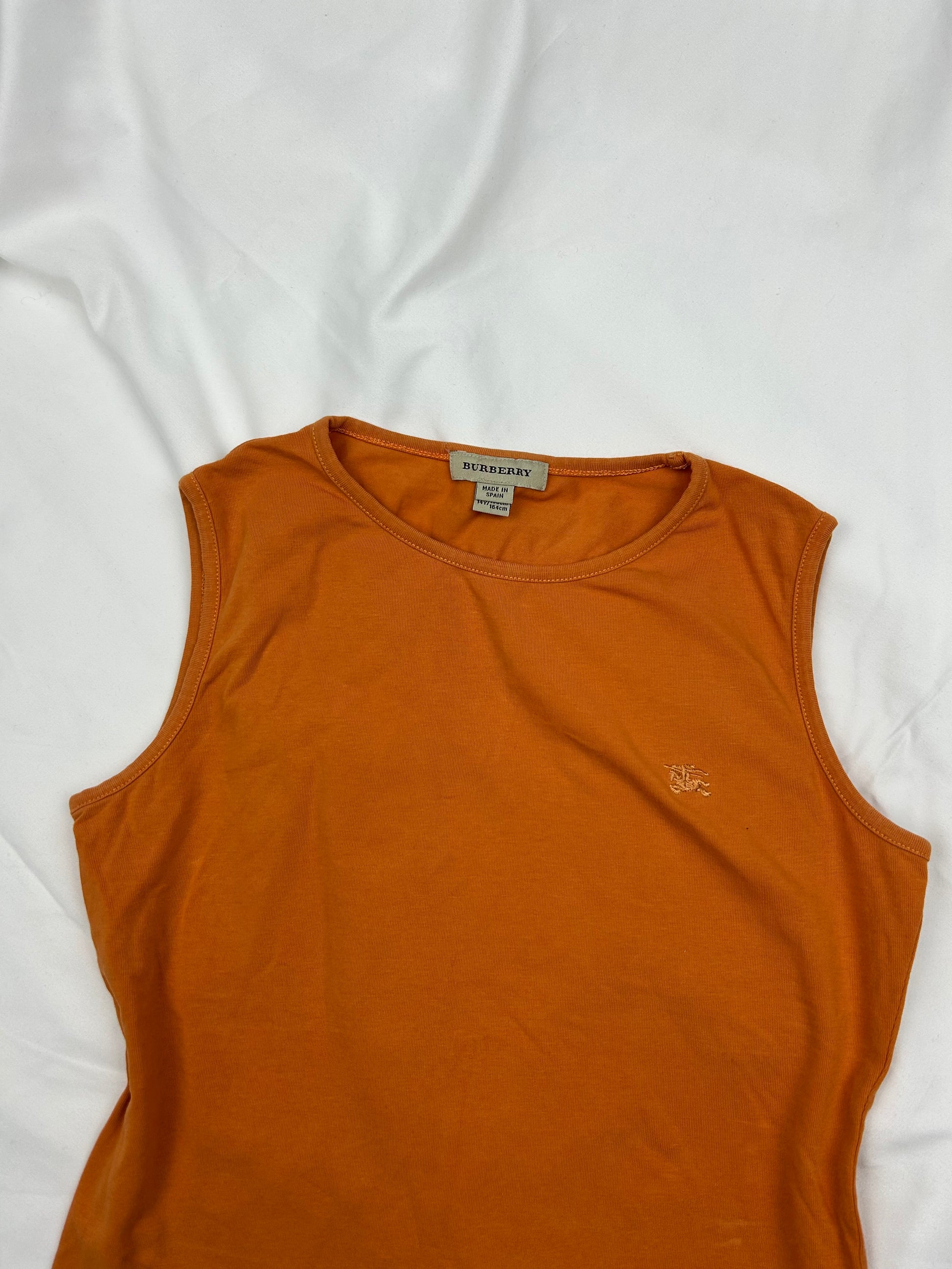 Orange logo stretchy tank top (S)