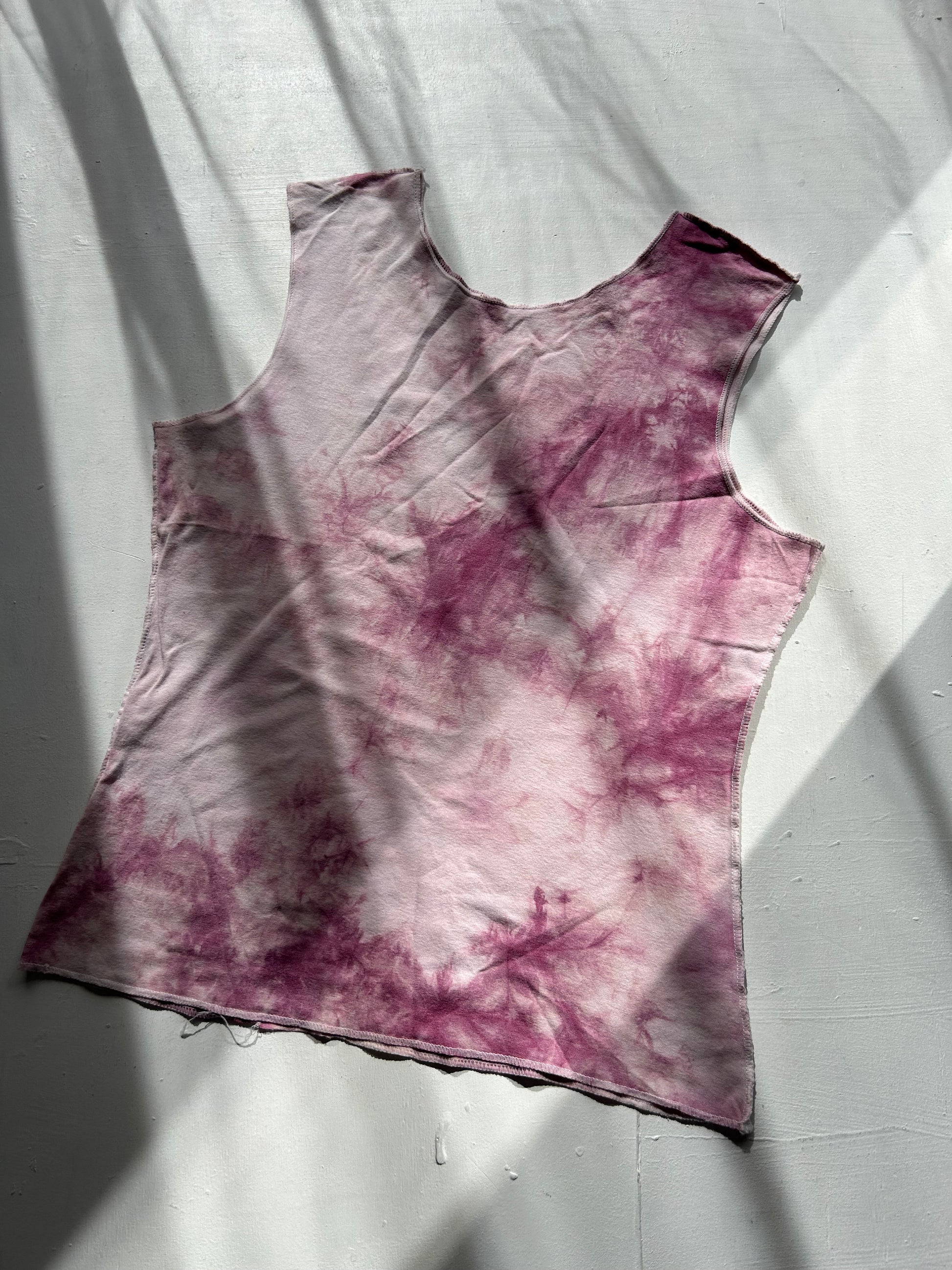 Tie & dye pink stretchy tank top 90s y2k vintage (S/M)