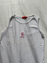 Load image into Gallery viewer, Cute white dog logo tank top 90s y2k vintage (S/M)