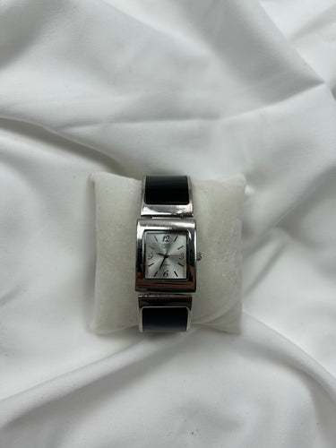 Vintage black silver inox bracelet watch jewelry