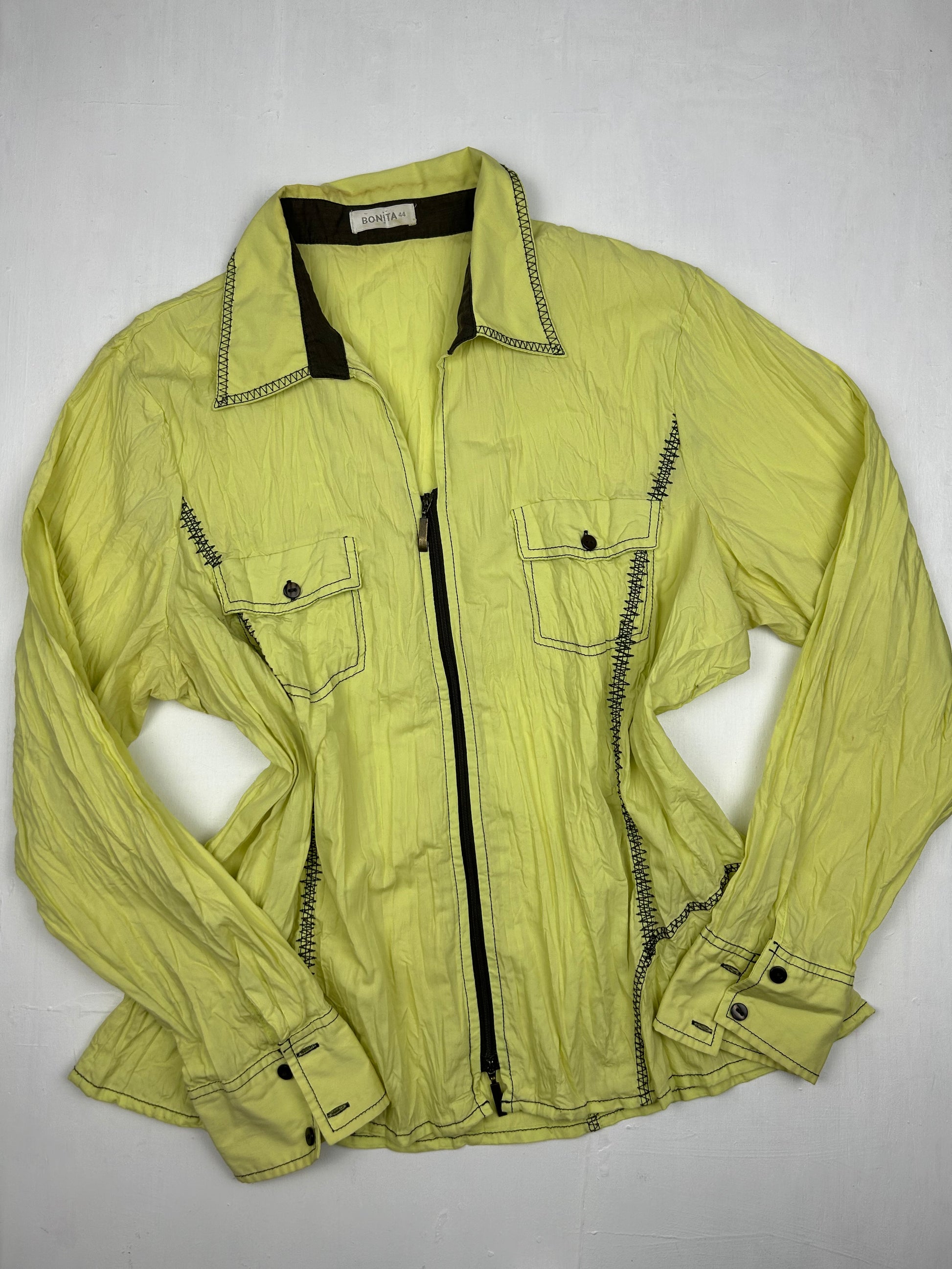 Yellow cotton zip up jacket (XL)