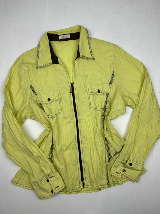 Yellow cotton zip up jacket (XL)