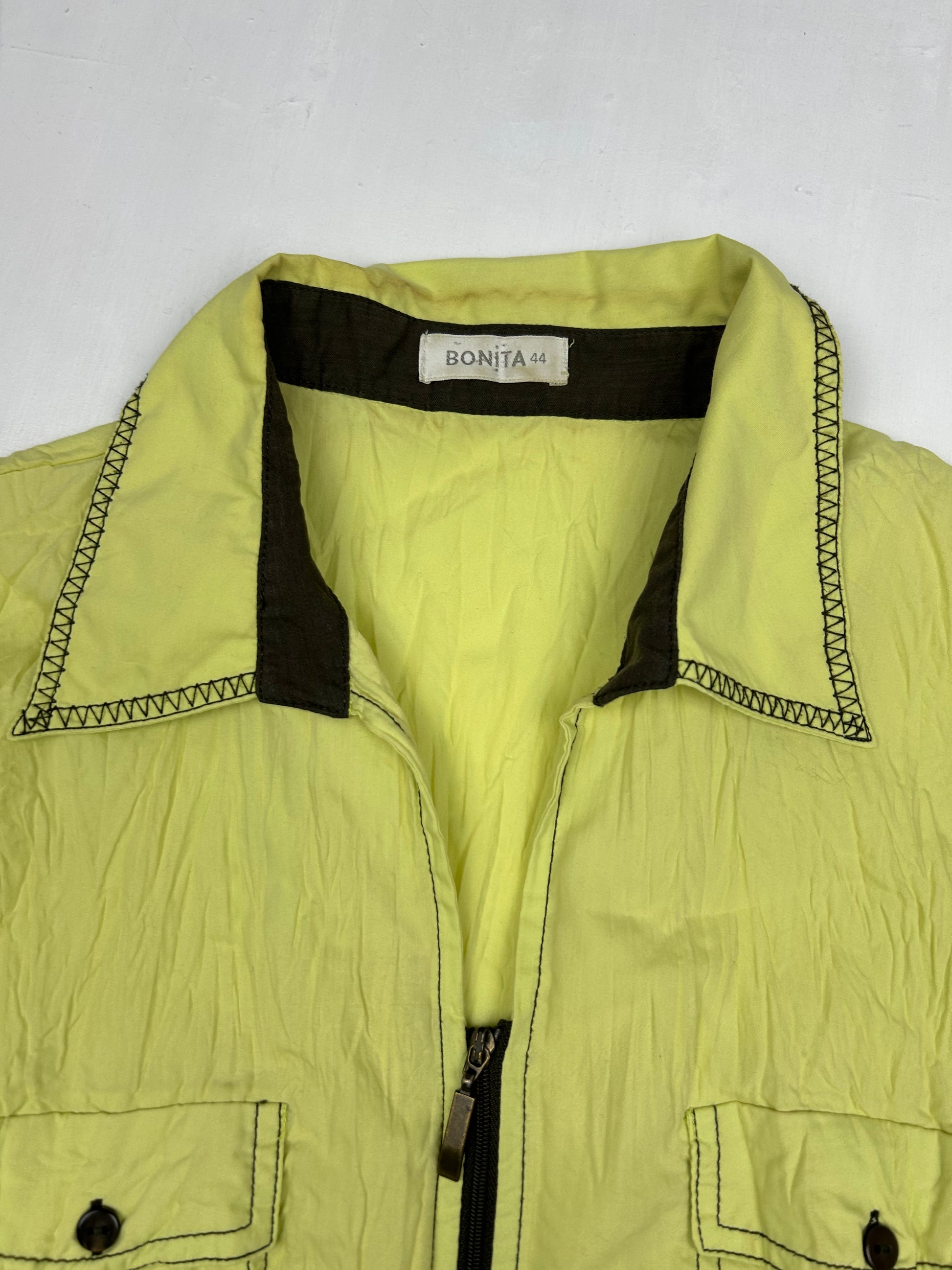 Yellow cotton zip up jacket (XL)