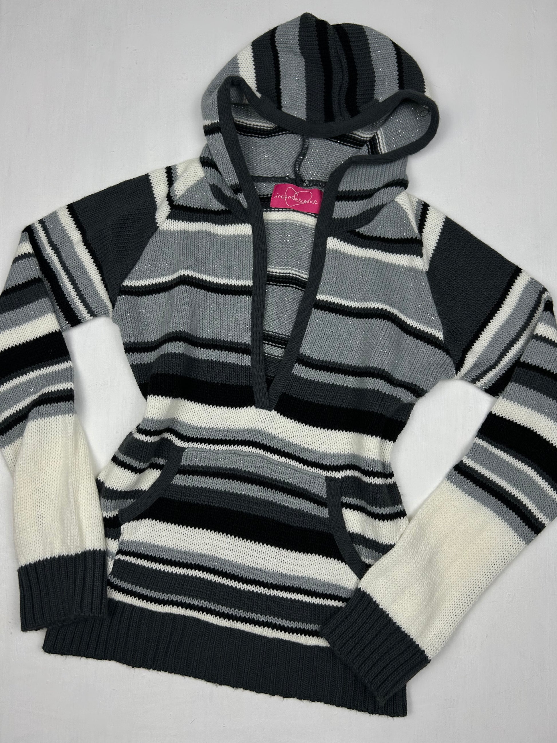 Striped grey hoodie jumper (S/M)