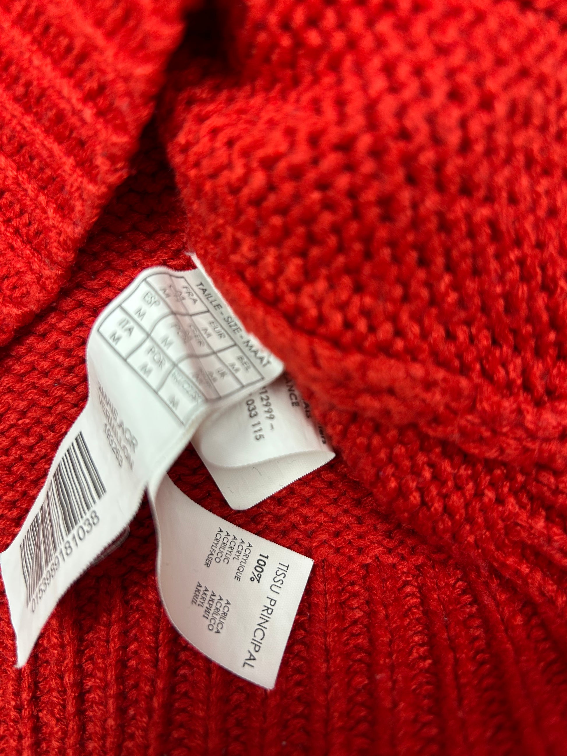 Red bardot neck jumper (M)