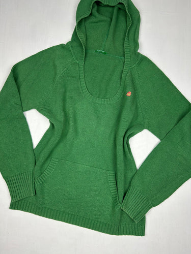 Green knitted hoodie jumper (S/M)