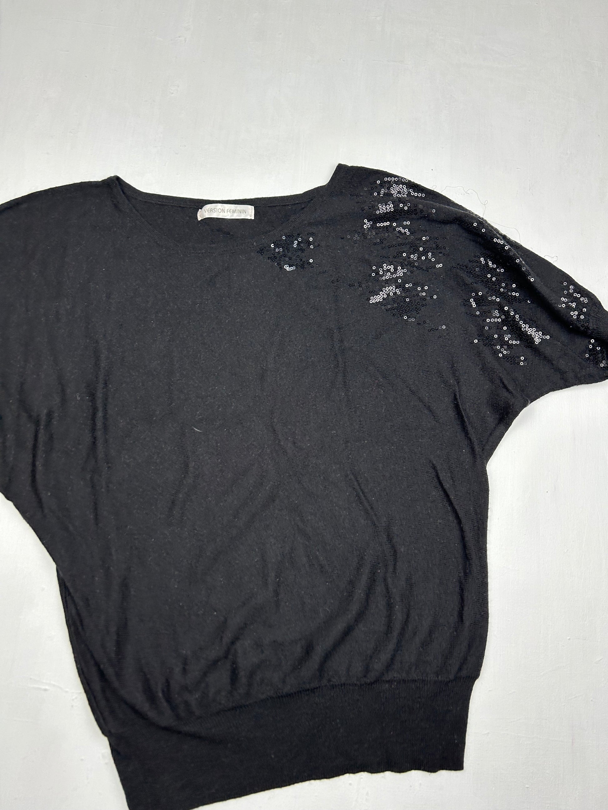 Black sequins cashmere jumper (S/M)