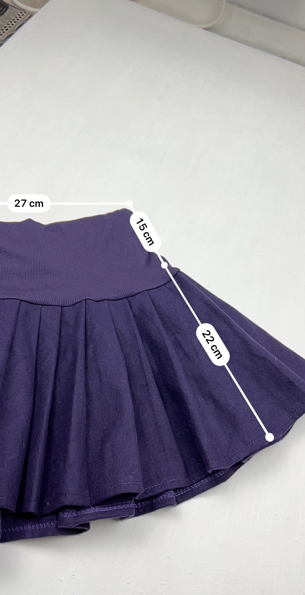 Purple low rise mini pleated skirt (S)