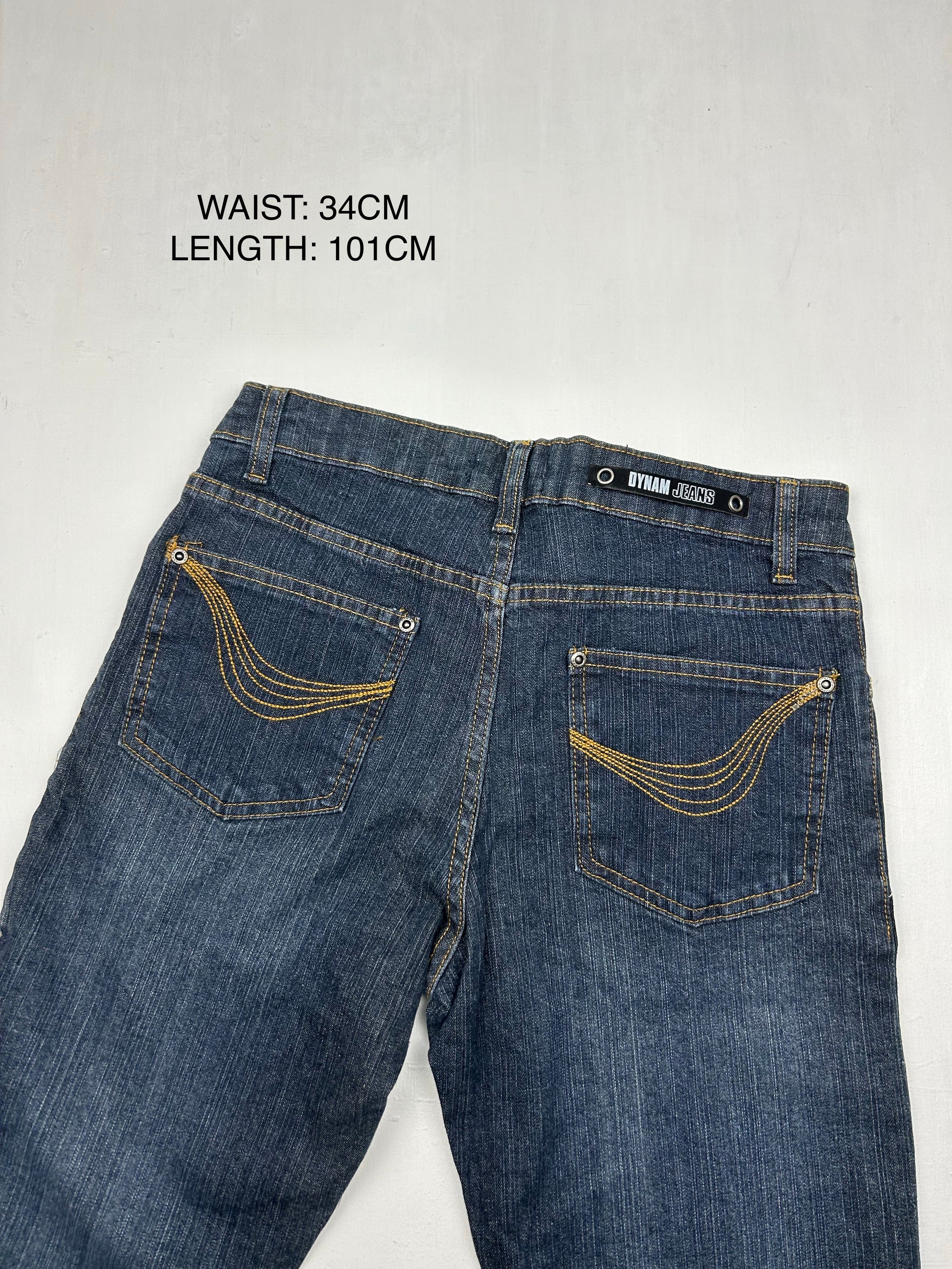 Navy blue low waist bootcut pants (S)