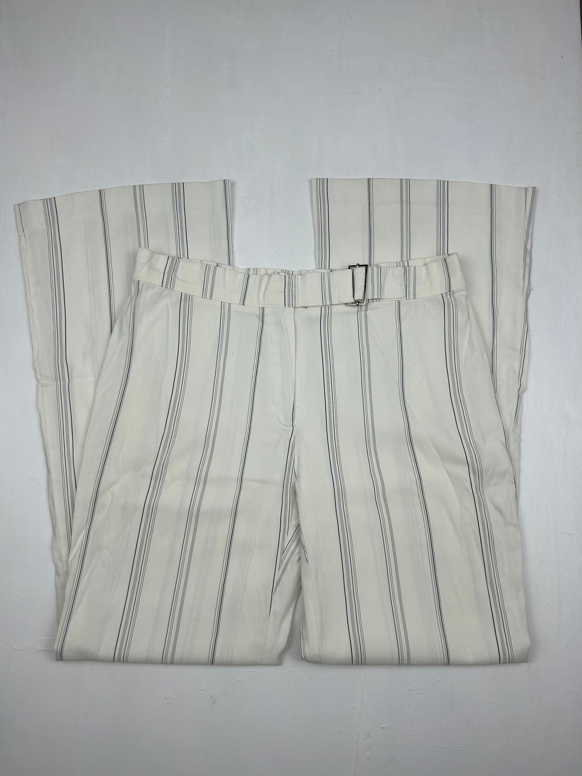 White striped low waist office pants (S/M)