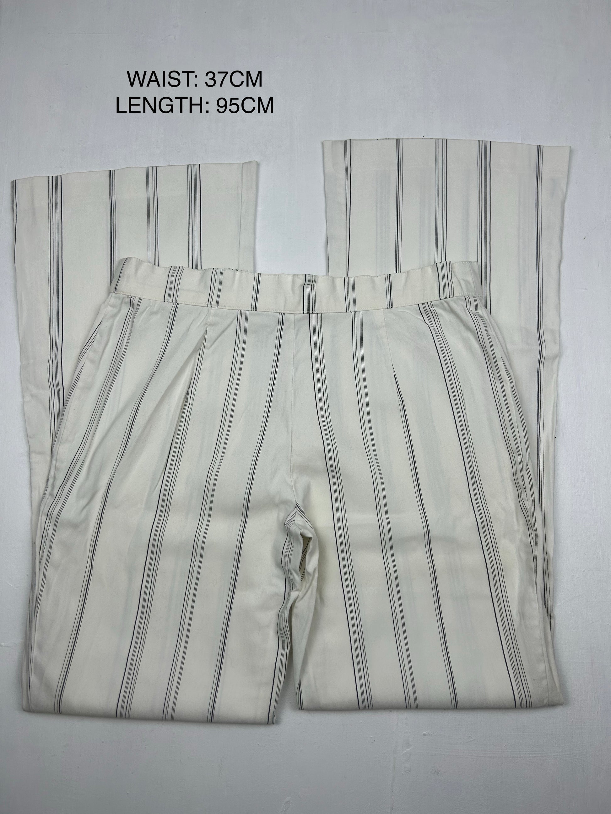 White striped low waist office pants (S/M)