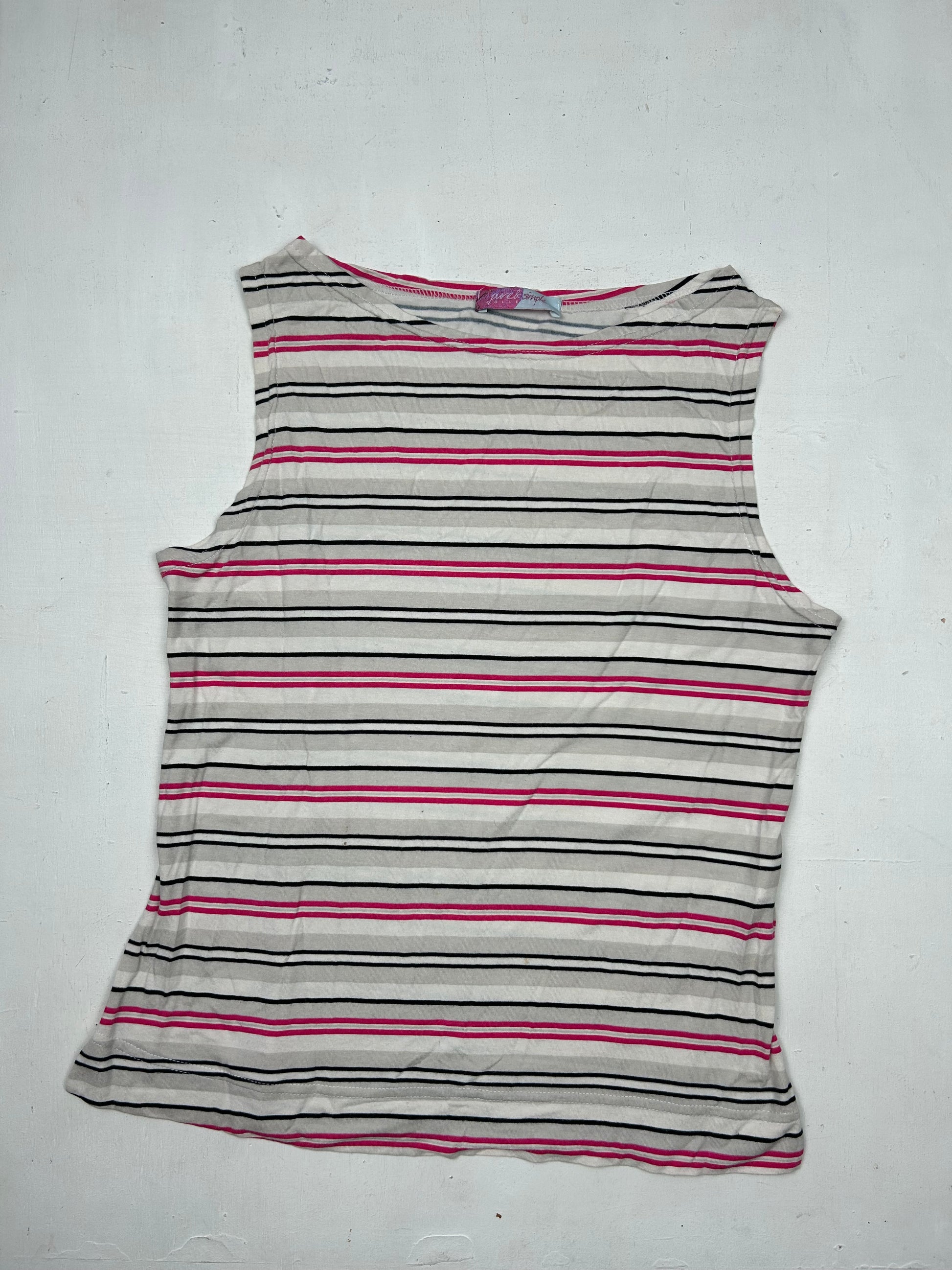 White striped coton tank top (L)