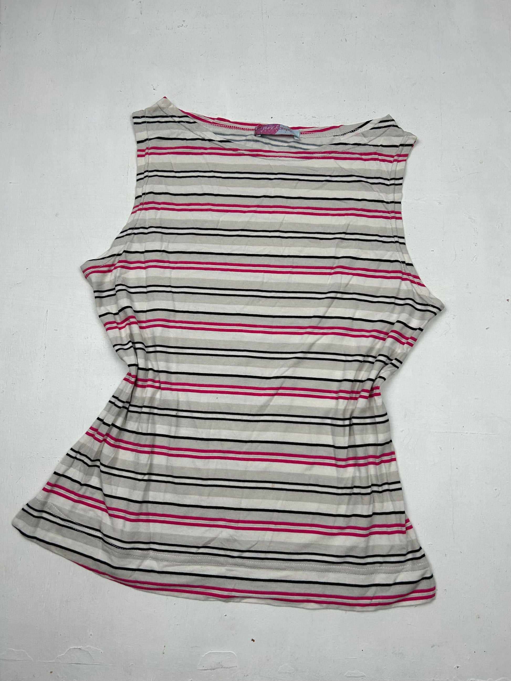 White striped coton tank top (L)