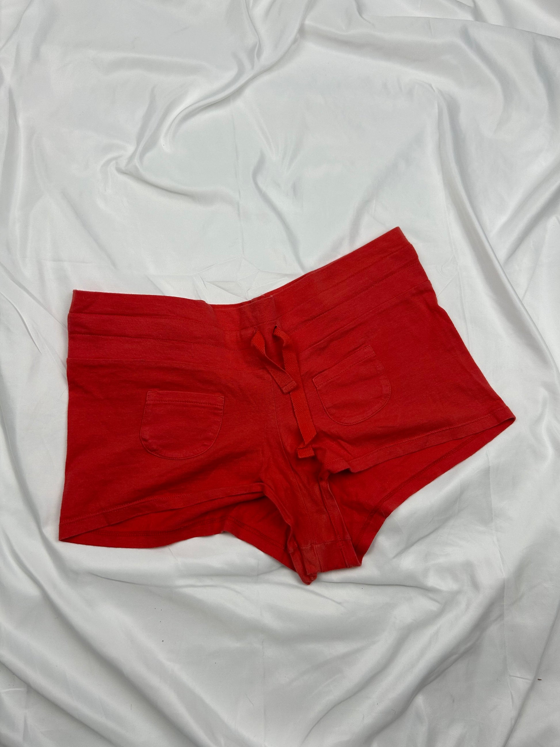 Orange low rise cotton mini short (S)