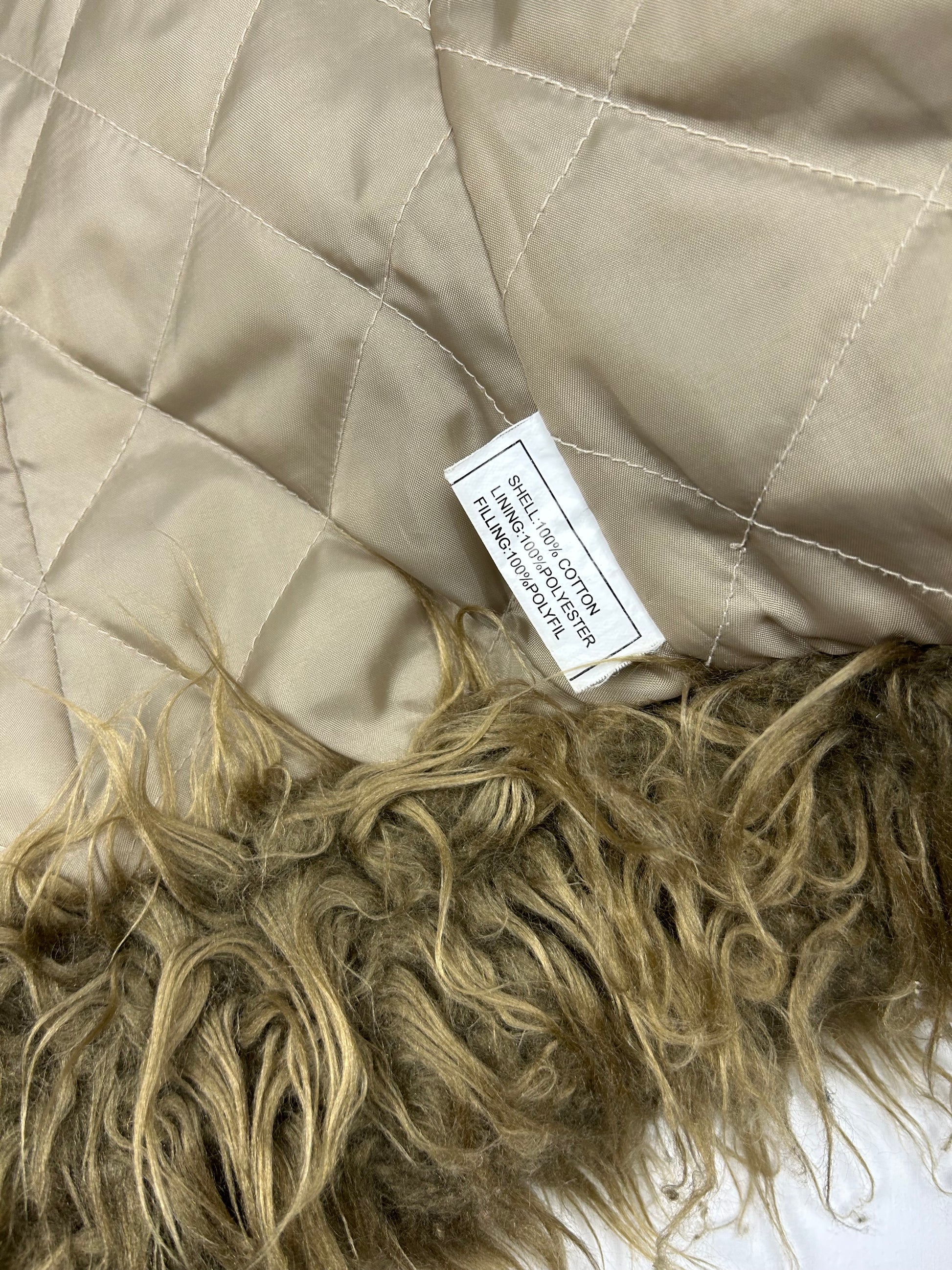 Brown faux fur afghan coat (S/M)