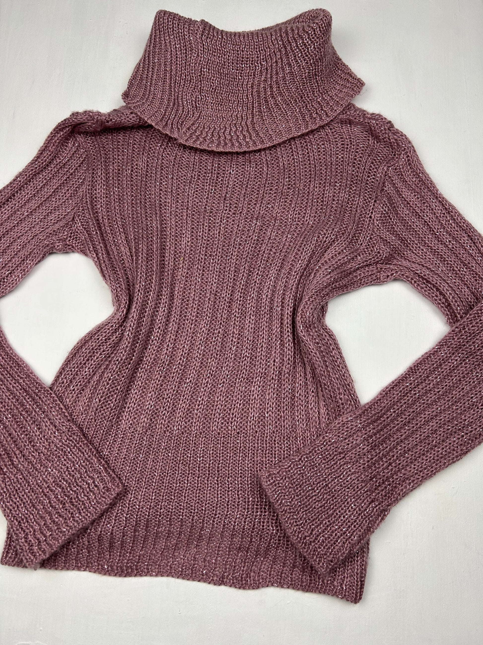 Purple mauve turtleneck knitter jumper (S/M)