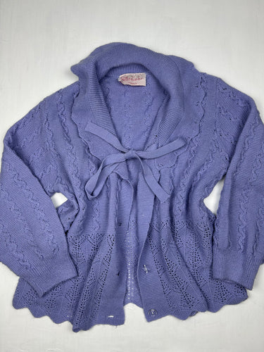 Purple embroidered tie up cardigan jumper (XL)