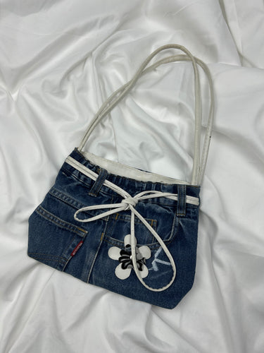 Blue denim  besace small shoulder bag