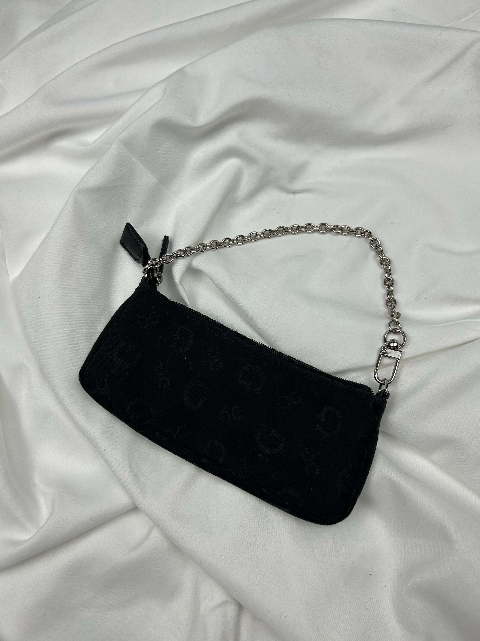 Black monogram mini wallet shoulder bag