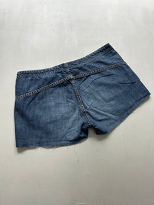 Light blue denim low rise mini short (M)