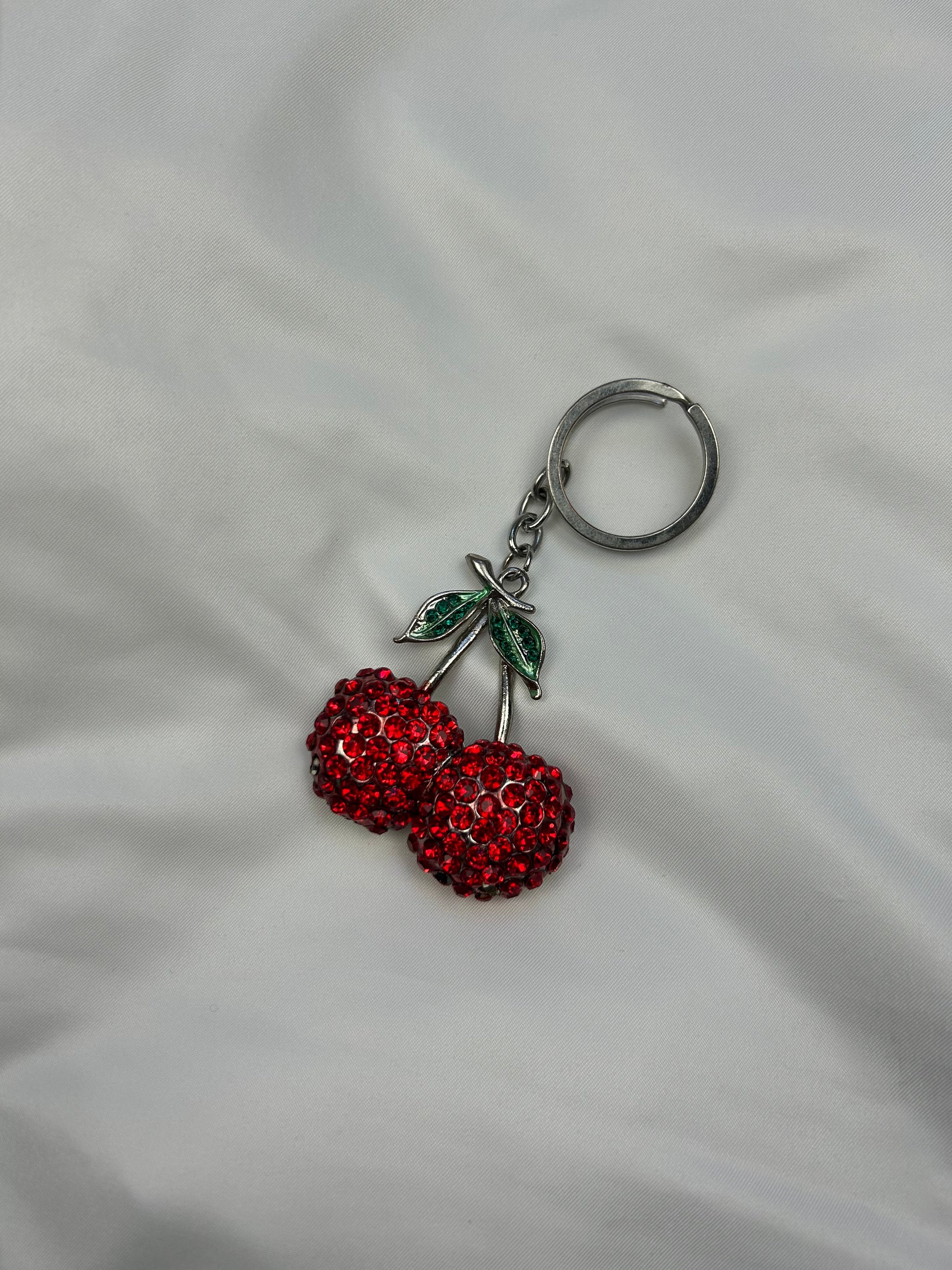 Vintage stainless steel cherry charm