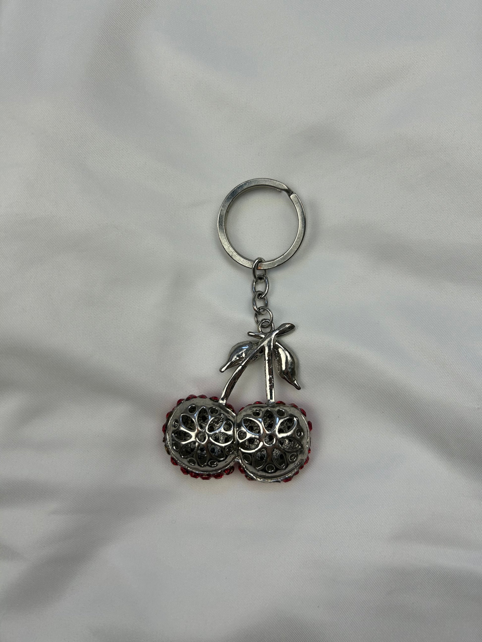 Vintage stainless steel cherry charm