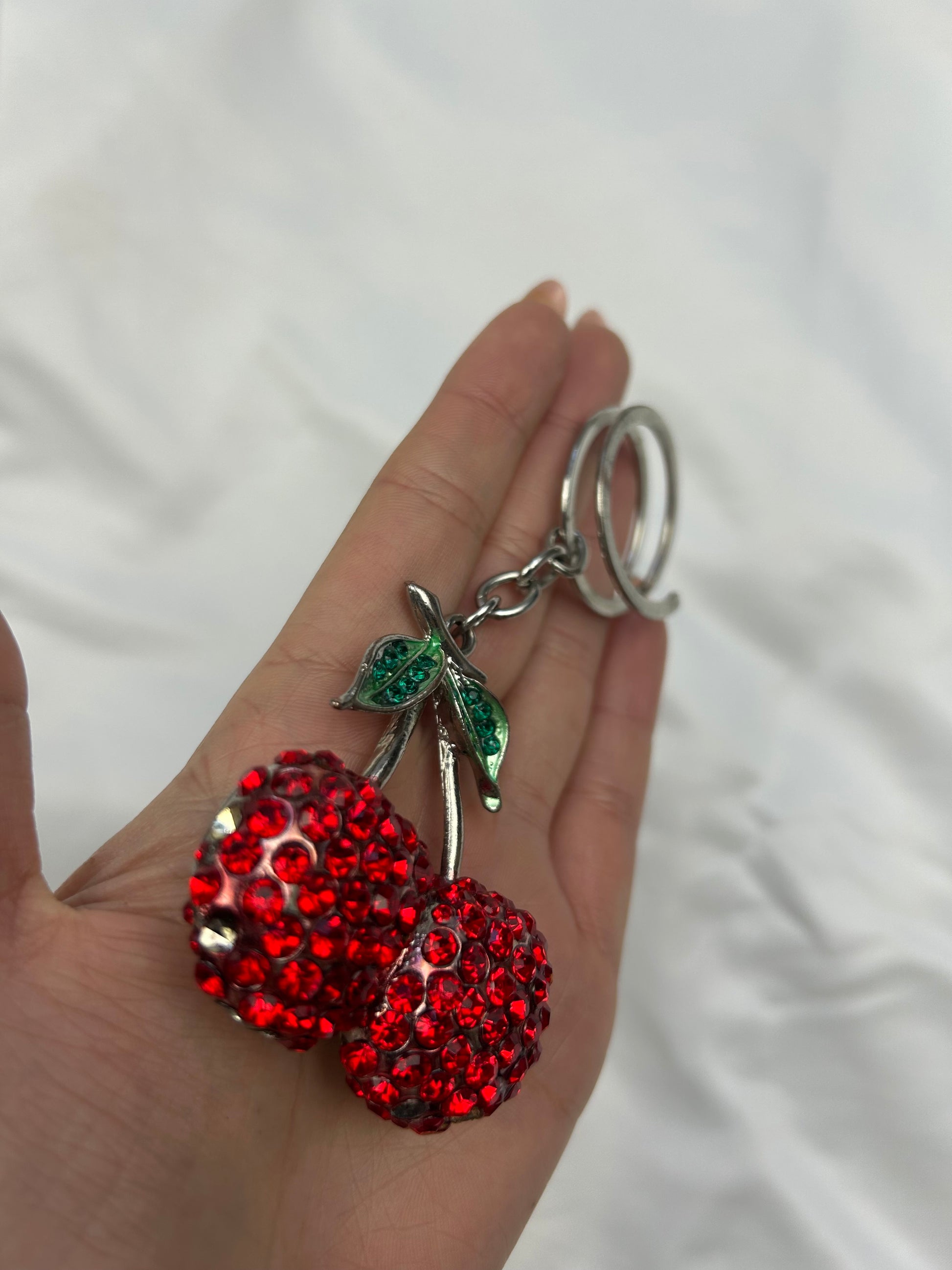 Vintage stainless steel cherry charm