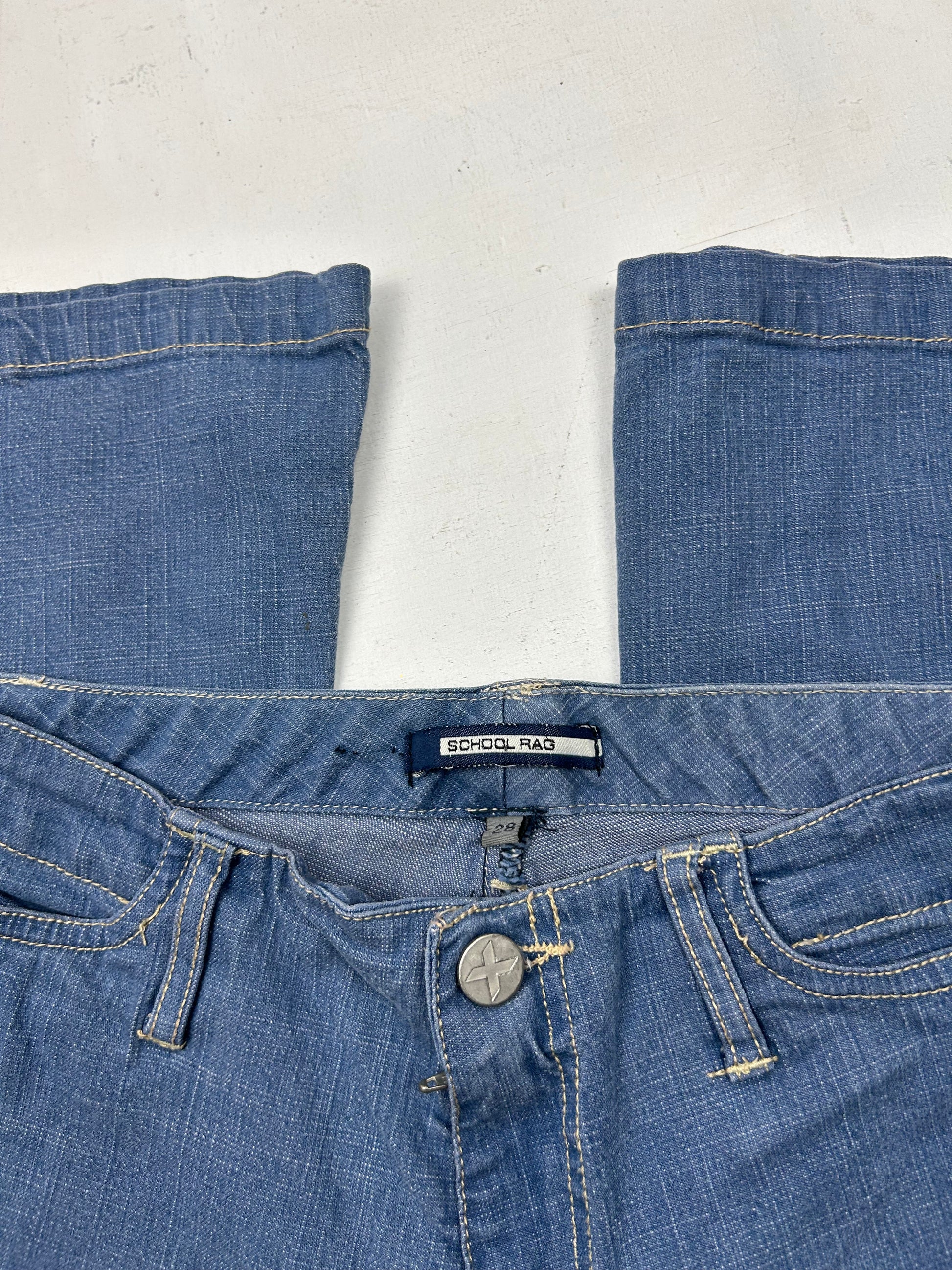 Blue low waist flare / bootcut denim pants (XS)