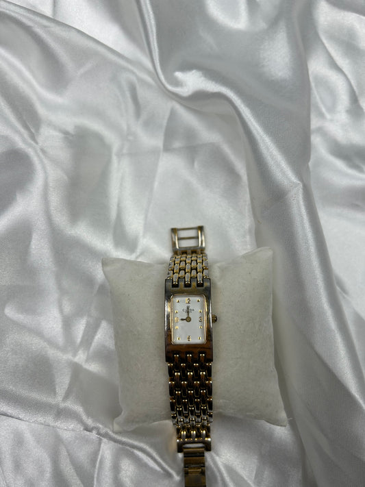 Vintage stainless steel gold bracelet watch jewelry