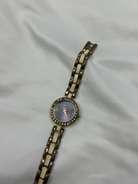 Vintage stainless steel gold jewelry watch