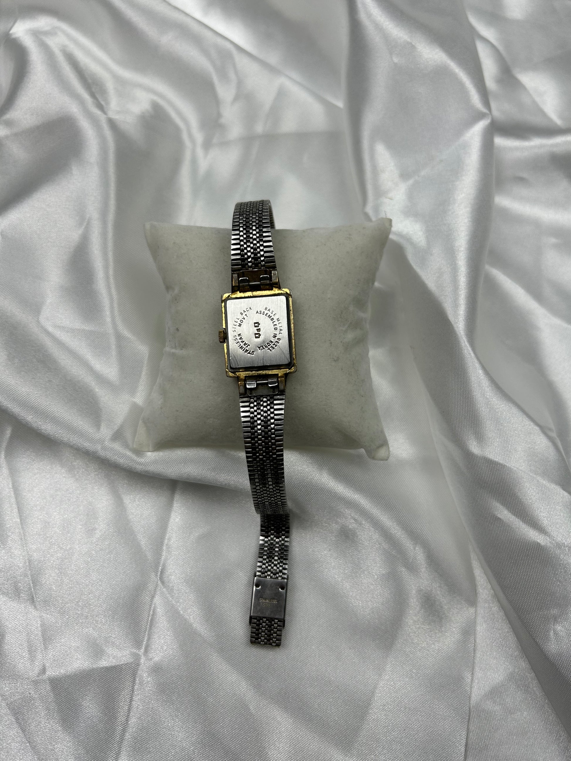 Vintage stainless steel silver bracelet watch jewelry