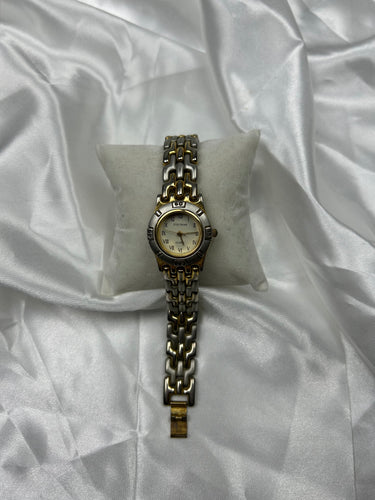 Vintage stainless steel gold bracelet watch jewelry