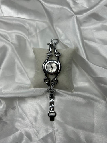 Vintage stainless steel silver bracelet watch jewelry