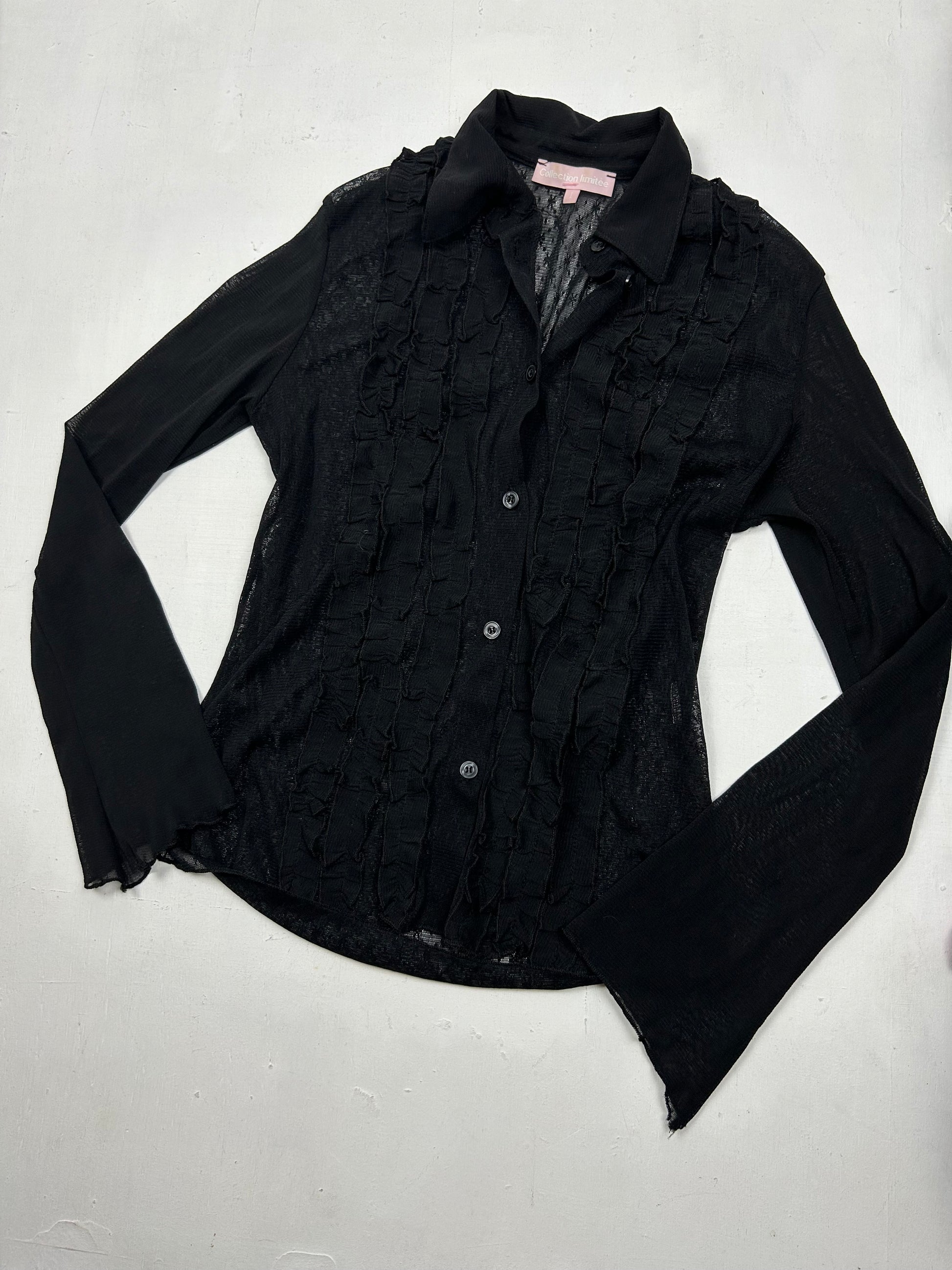 Black mesh long sleeves shirt (S/M)